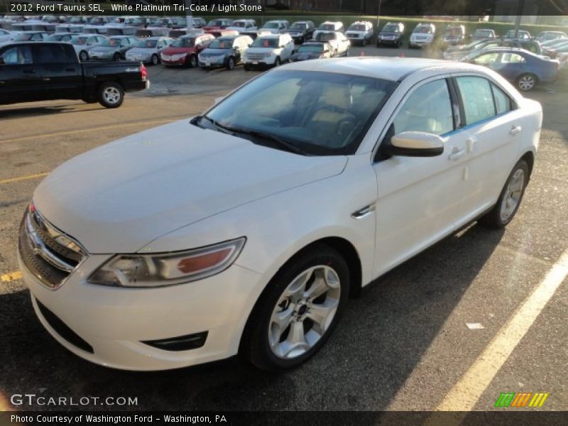 White Platinum Tri-Coat / Light Stone 2012 Ford Taurus SEL