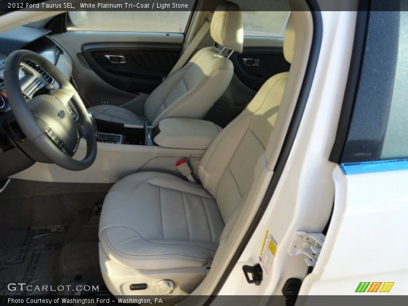 White Platinum Tri-Coat / Light Stone 2012 Ford Taurus SEL