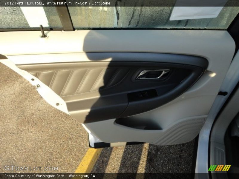 White Platinum Tri-Coat / Light Stone 2012 Ford Taurus SEL