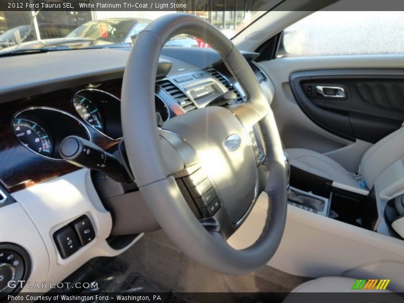 White Platinum Tri-Coat / Light Stone 2012 Ford Taurus SEL