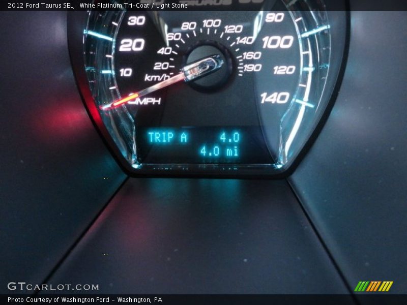White Platinum Tri-Coat / Light Stone 2012 Ford Taurus SEL