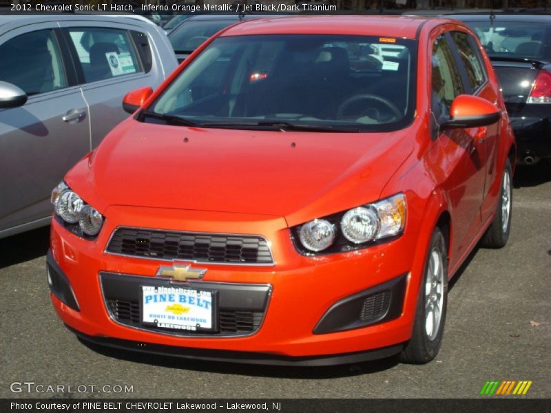 Inferno Orange Metallic / Jet Black/Dark Titanium 2012 Chevrolet Sonic LT Hatch