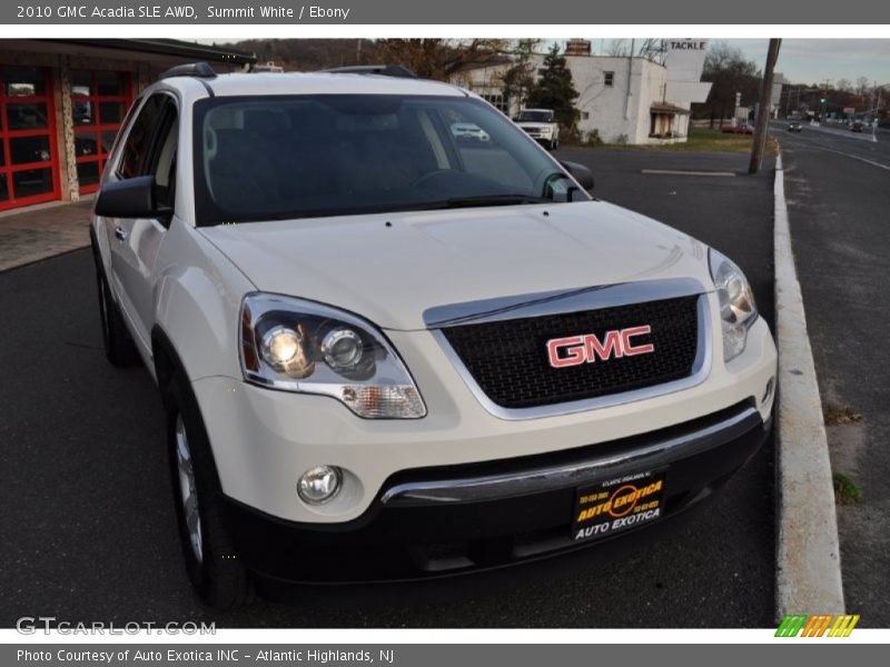 Summit White / Ebony 2010 GMC Acadia SLE AWD