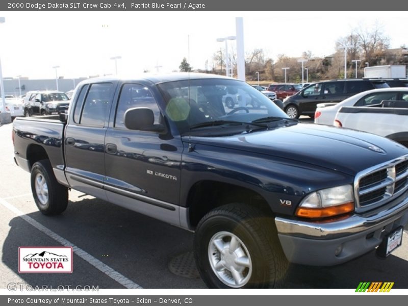 Patriot Blue Pearl / Agate 2000 Dodge Dakota SLT Crew Cab 4x4