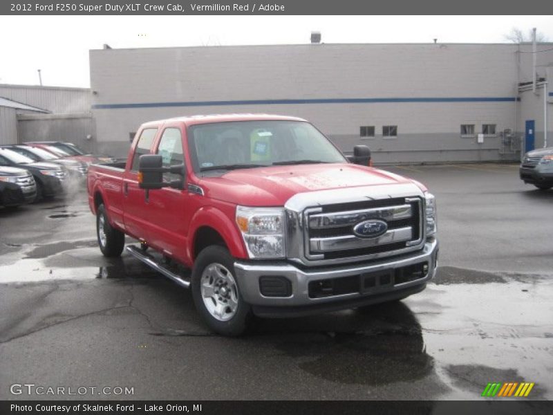 Vermillion Red / Adobe 2012 Ford F250 Super Duty XLT Crew Cab