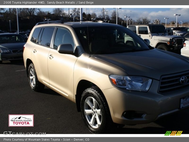 Sandy Beach Metallic / Sand Beige 2008 Toyota Highlander 4WD