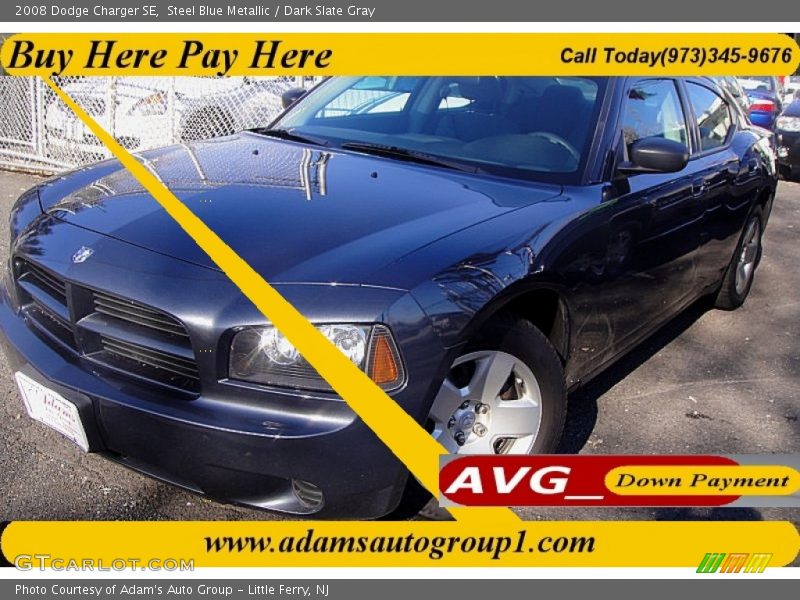 Steel Blue Metallic / Dark Slate Gray 2008 Dodge Charger SE