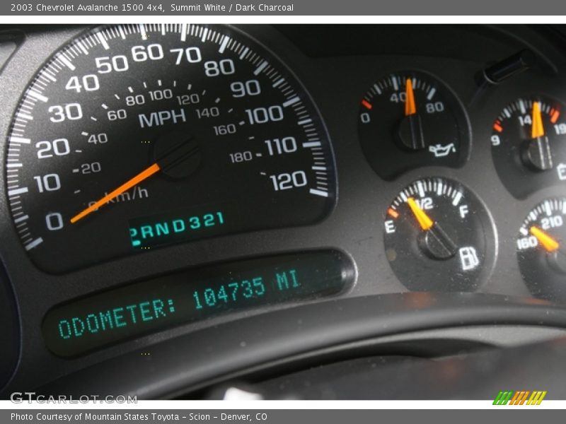 Summit White / Dark Charcoal 2003 Chevrolet Avalanche 1500 4x4