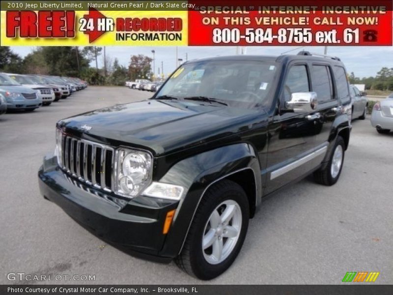 Natural Green Pearl / Dark Slate Gray 2010 Jeep Liberty Limited