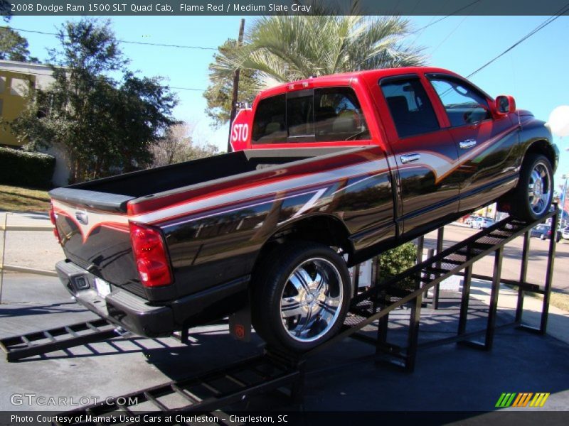 Flame Red / Medium Slate Gray 2008 Dodge Ram 1500 SLT Quad Cab