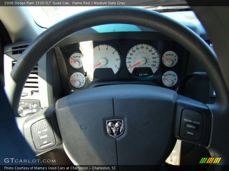 Flame Red / Medium Slate Gray 2008 Dodge Ram 1500 SLT Quad Cab