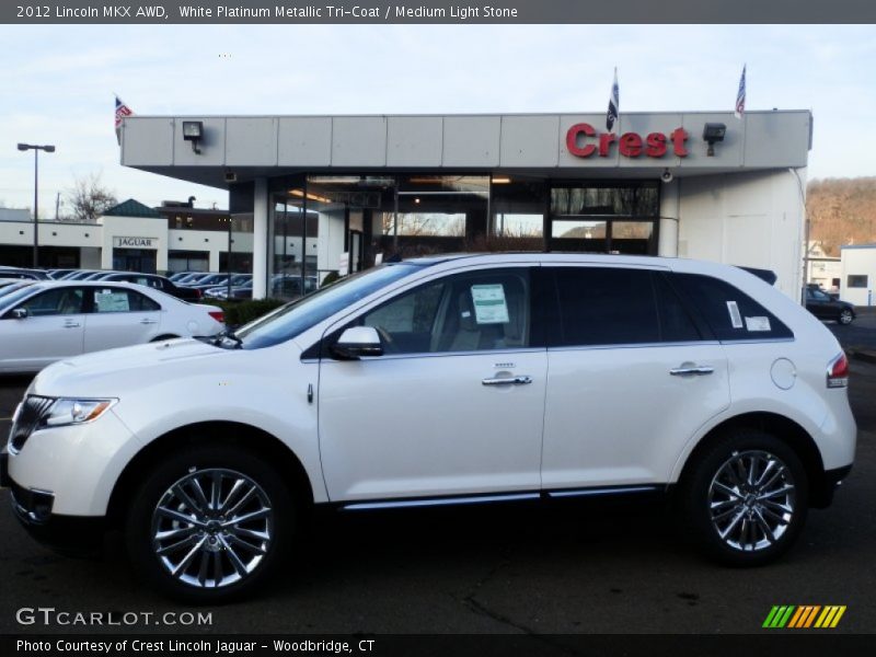 White Platinum Metallic Tri-Coat / Medium Light Stone 2012 Lincoln MKX AWD