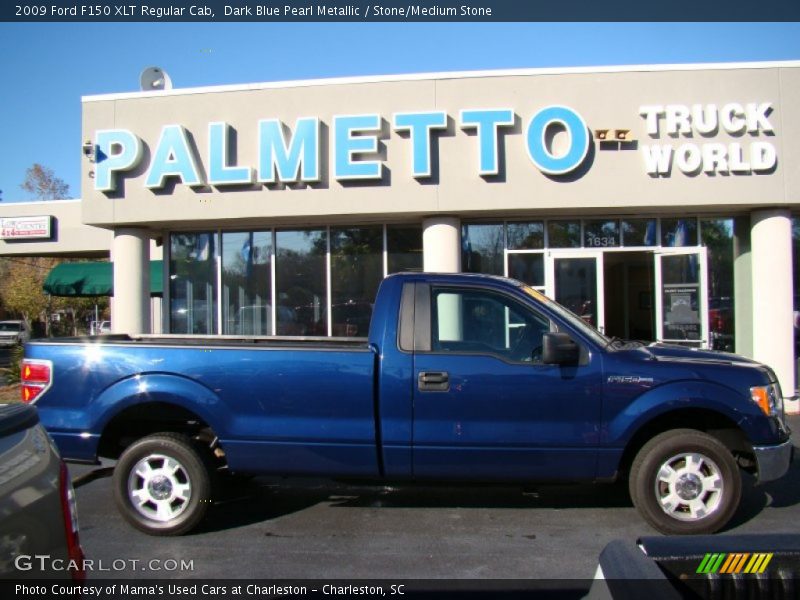 Dark Blue Pearl Metallic / Stone/Medium Stone 2009 Ford F150 XLT Regular Cab