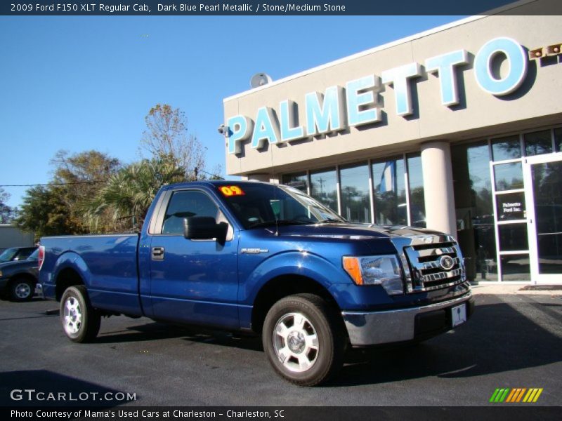 Dark Blue Pearl Metallic / Stone/Medium Stone 2009 Ford F150 XLT Regular Cab