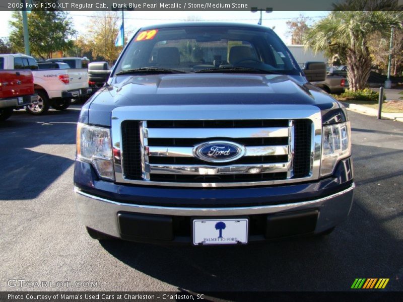 Dark Blue Pearl Metallic / Stone/Medium Stone 2009 Ford F150 XLT Regular Cab