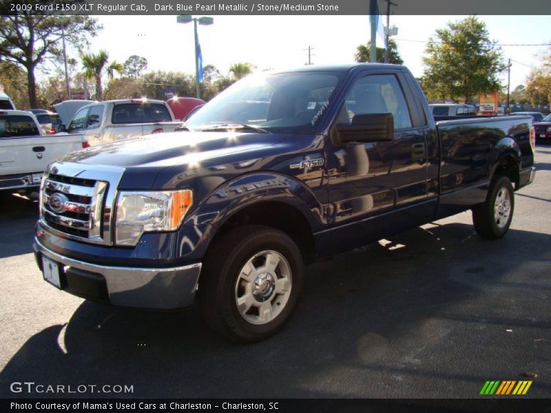Dark Blue Pearl Metallic / Stone/Medium Stone 2009 Ford F150 XLT Regular Cab