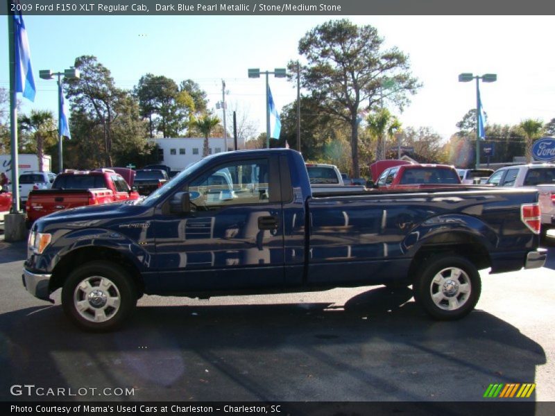 Dark Blue Pearl Metallic / Stone/Medium Stone 2009 Ford F150 XLT Regular Cab