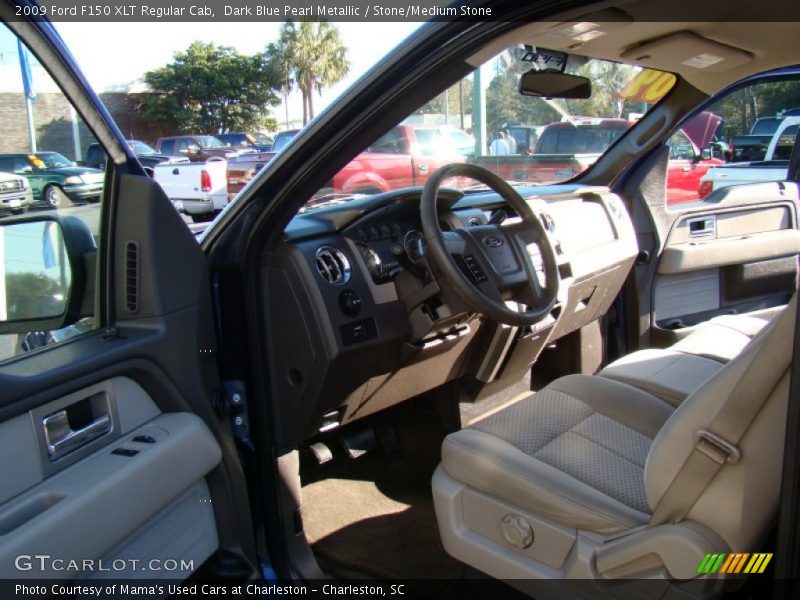 Dark Blue Pearl Metallic / Stone/Medium Stone 2009 Ford F150 XLT Regular Cab