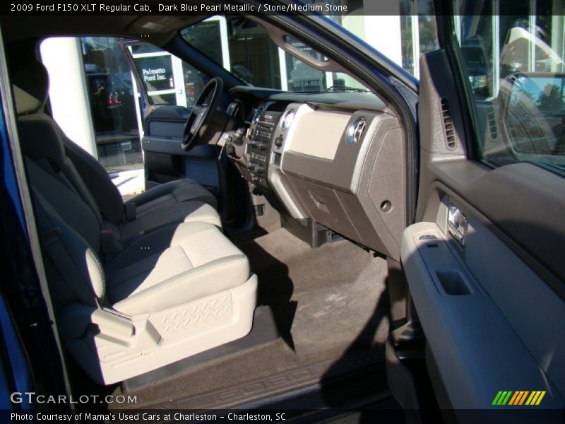 Dark Blue Pearl Metallic / Stone/Medium Stone 2009 Ford F150 XLT Regular Cab