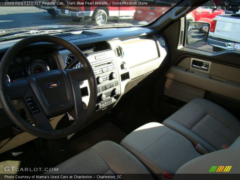 Dark Blue Pearl Metallic / Stone/Medium Stone 2009 Ford F150 XLT Regular Cab