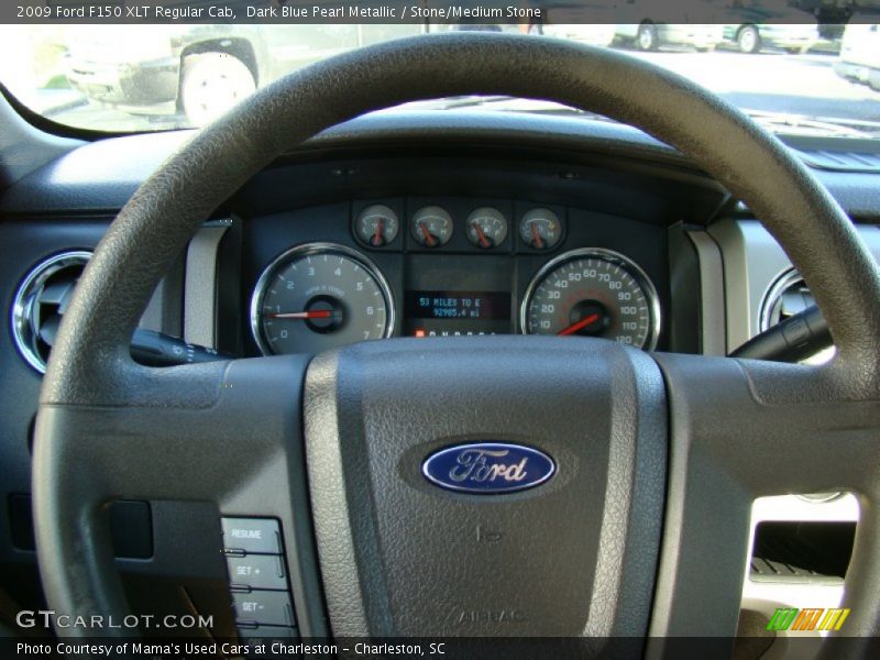 Dark Blue Pearl Metallic / Stone/Medium Stone 2009 Ford F150 XLT Regular Cab