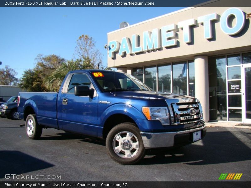 Dark Blue Pearl Metallic / Stone/Medium Stone 2009 Ford F150 XLT Regular Cab