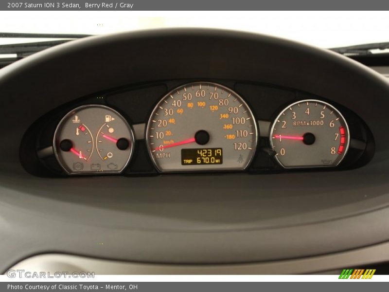 Berry Red / Gray 2007 Saturn ION 3 Sedan