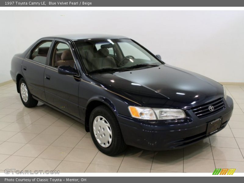 Blue Velvet Pearl / Beige 1997 Toyota Camry LE