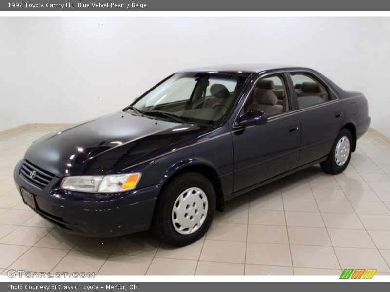 Blue Velvet Pearl / Beige 1997 Toyota Camry LE