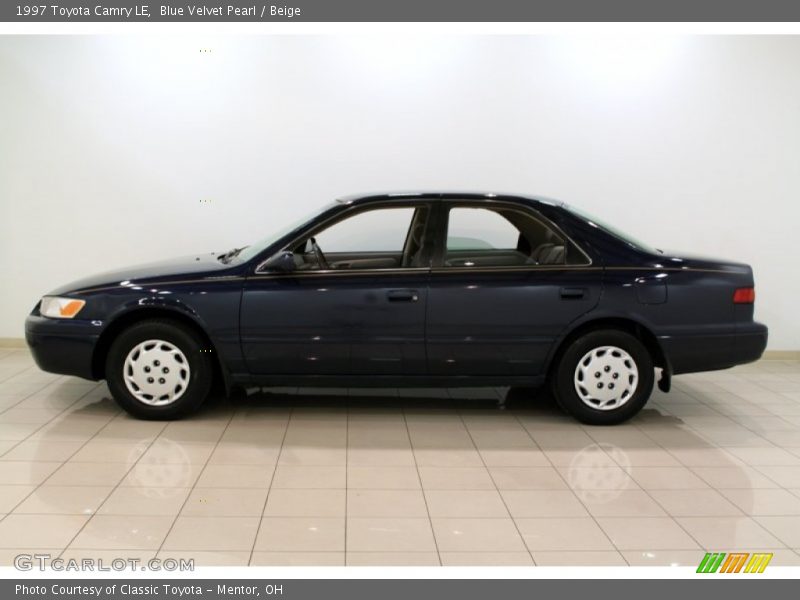 Blue Velvet Pearl / Beige 1997 Toyota Camry LE