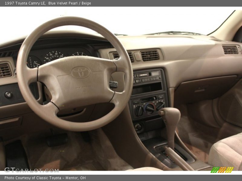 Blue Velvet Pearl / Beige 1997 Toyota Camry LE