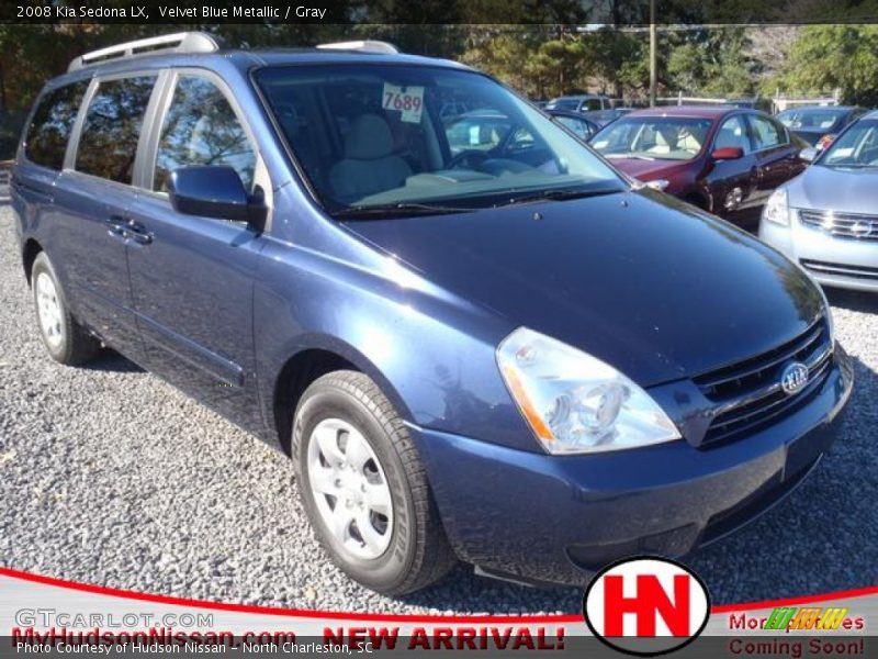 Velvet Blue Metallic / Gray 2008 Kia Sedona LX