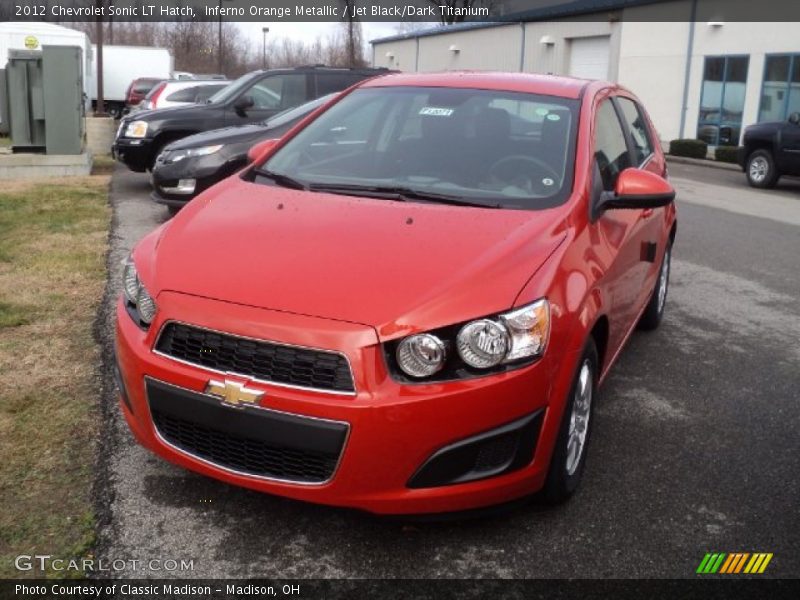 Inferno Orange Metallic / Jet Black/Dark Titanium 2012 Chevrolet Sonic LT Hatch