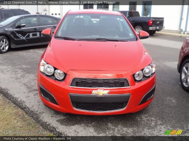 Inferno Orange Metallic / Jet Black/Dark Titanium 2012 Chevrolet Sonic LT Hatch