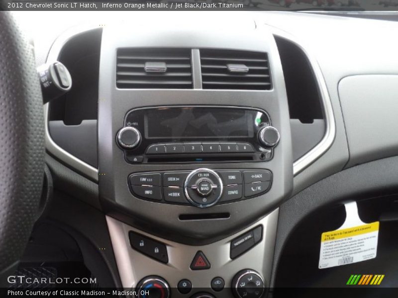 Inferno Orange Metallic / Jet Black/Dark Titanium 2012 Chevrolet Sonic LT Hatch