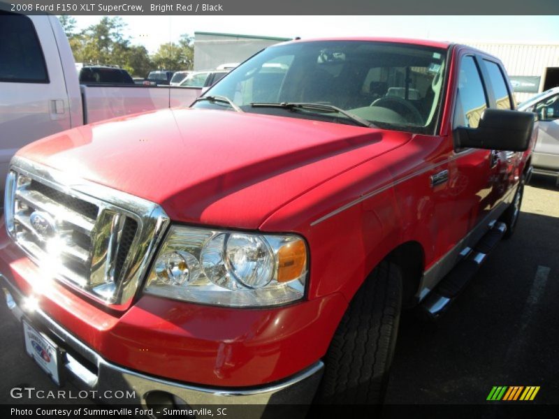Bright Red / Black 2008 Ford F150 XLT SuperCrew