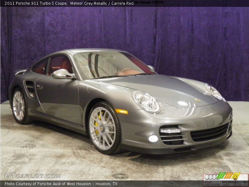 Meteor Grey Metallic / Carrera Red 2011 Porsche 911 Turbo S Coupe