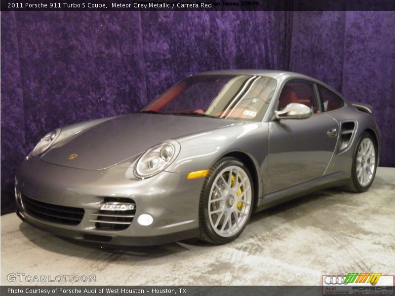 Meteor Grey Metallic / Carrera Red 2011 Porsche 911 Turbo S Coupe