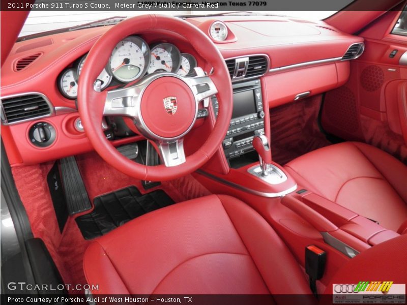 Meteor Grey Metallic / Carrera Red 2011 Porsche 911 Turbo S Coupe