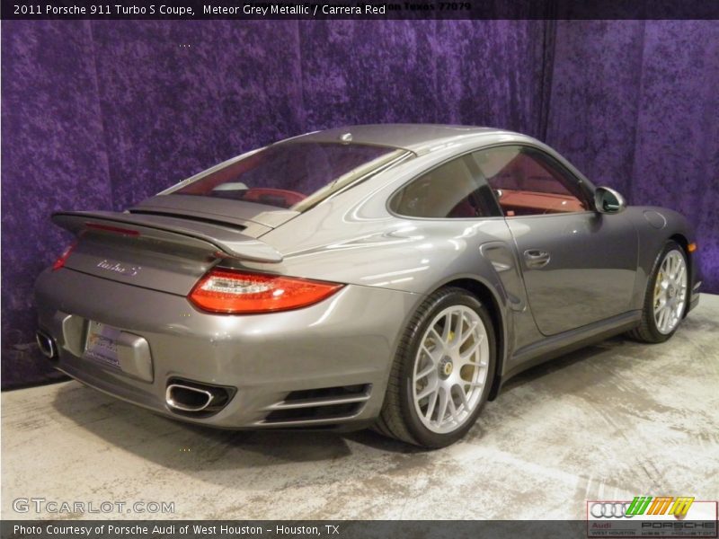 Meteor Grey Metallic / Carrera Red 2011 Porsche 911 Turbo S Coupe