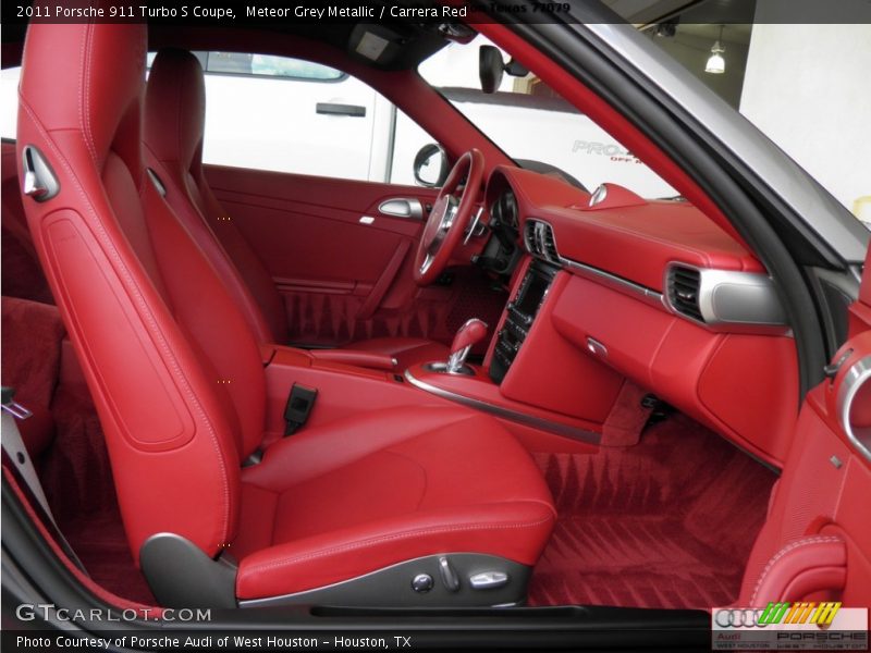 Meteor Grey Metallic / Carrera Red 2011 Porsche 911 Turbo S Coupe