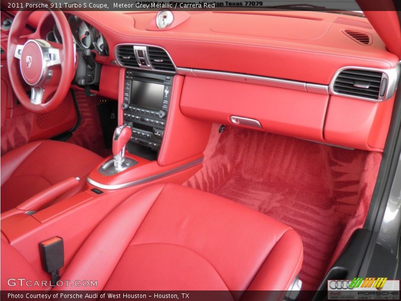 Meteor Grey Metallic / Carrera Red 2011 Porsche 911 Turbo S Coupe