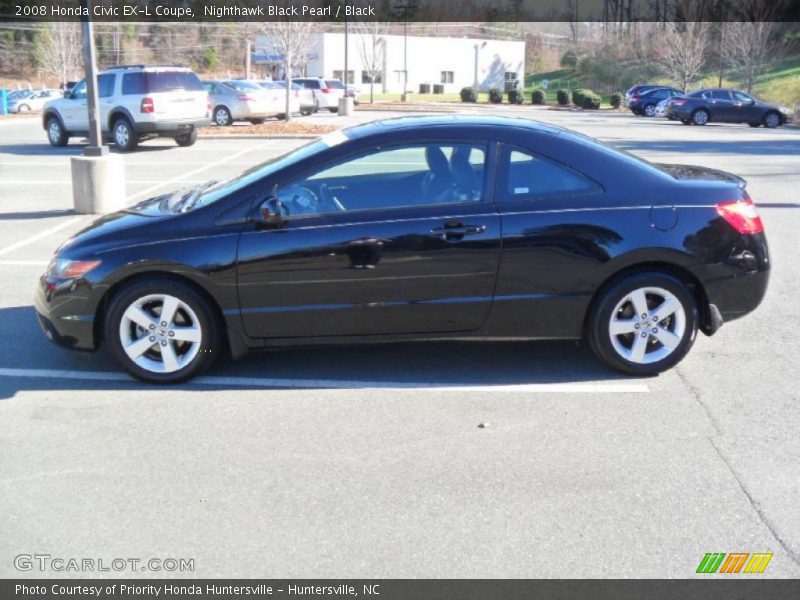 Nighthawk Black Pearl / Black 2008 Honda Civic EX-L Coupe