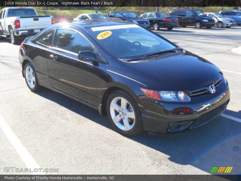 Nighthawk Black Pearl / Black 2008 Honda Civic EX-L Coupe