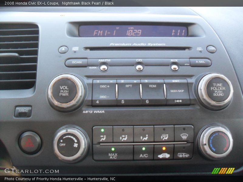 Nighthawk Black Pearl / Black 2008 Honda Civic EX-L Coupe