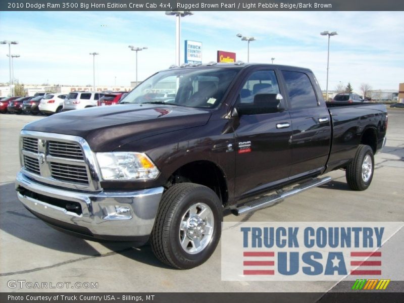 Rugged Brown Pearl / Light Pebble Beige/Bark Brown 2010 Dodge Ram 3500 Big Horn Edition Crew Cab 4x4