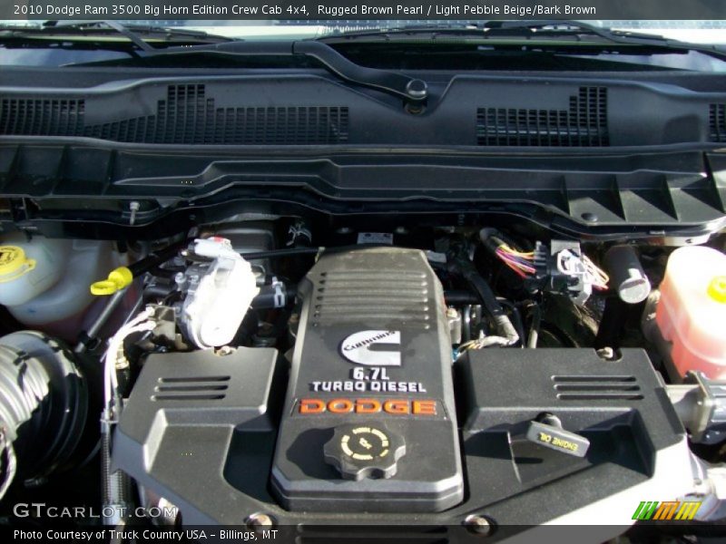  2010 Ram 3500 Big Horn Edition Crew Cab 4x4 Engine - 6.7 Liter OHV 24-Valve Cummins Turbo-Diesel Inline 6 Cylinder