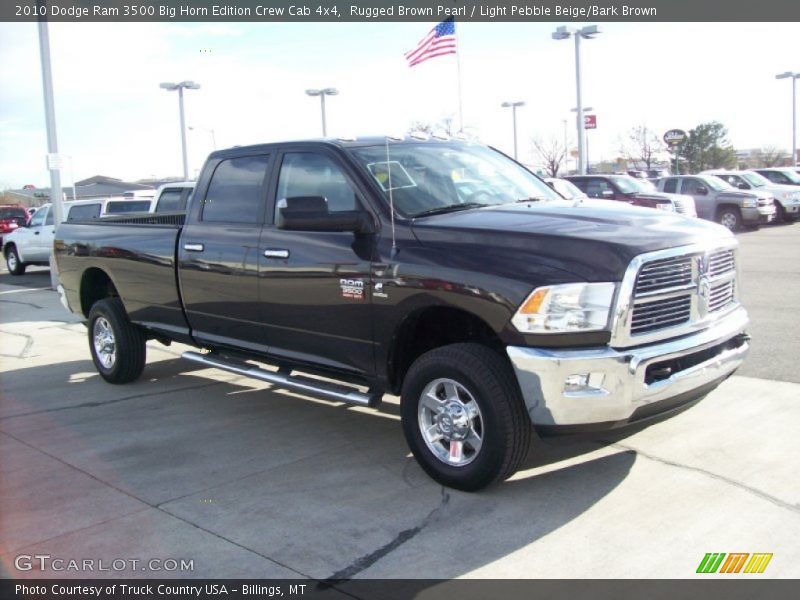 Rugged Brown Pearl / Light Pebble Beige/Bark Brown 2010 Dodge Ram 3500 Big Horn Edition Crew Cab 4x4