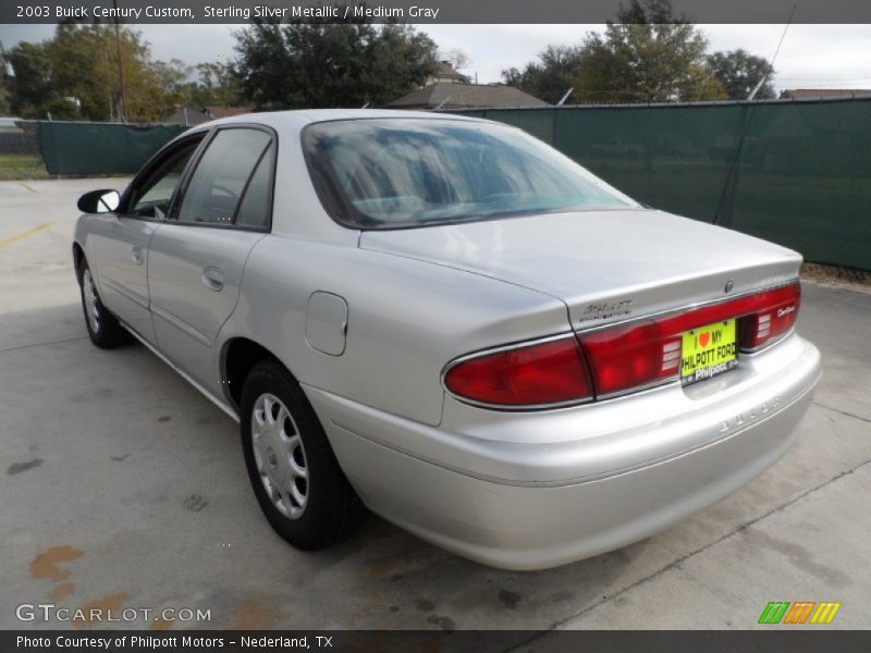 Sterling Silver Metallic / Medium Gray 2003 Buick Century Custom