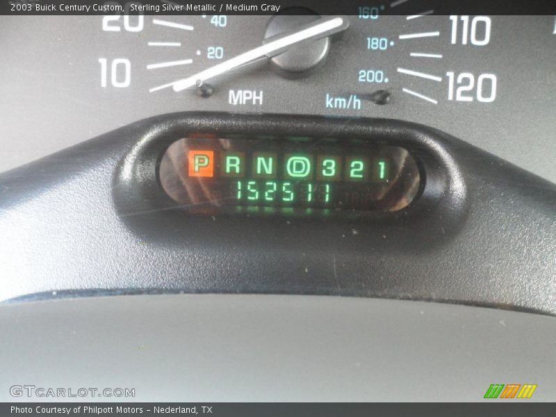 Sterling Silver Metallic / Medium Gray 2003 Buick Century Custom